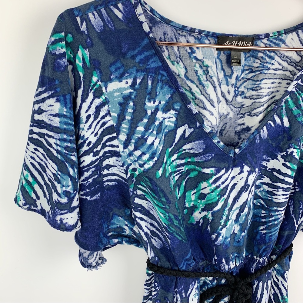 As U Wish Tie-Dye Flutter Sleeve Mini Dress Tunic - Picture 5 of 10